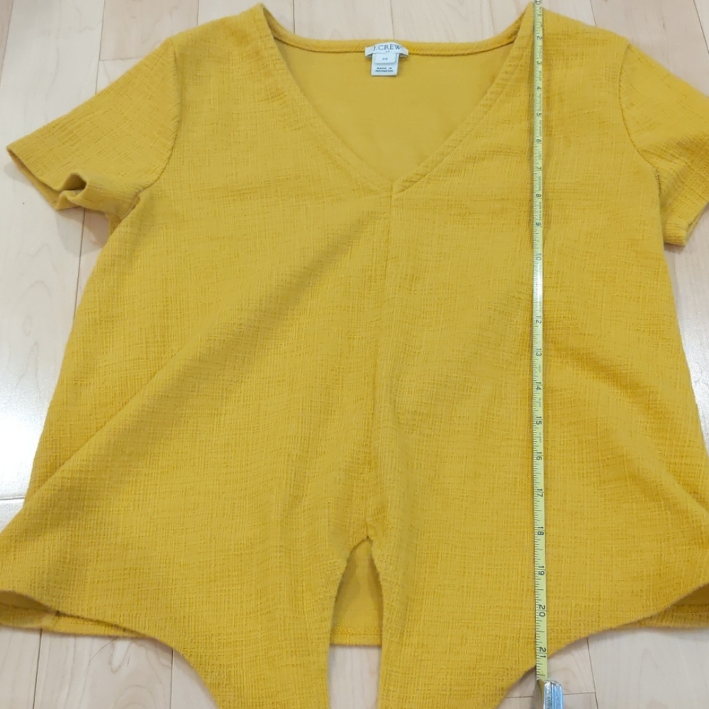 J Crew Soft Mustard Yellow Crop Top Tie XS - Picture 4 of 9